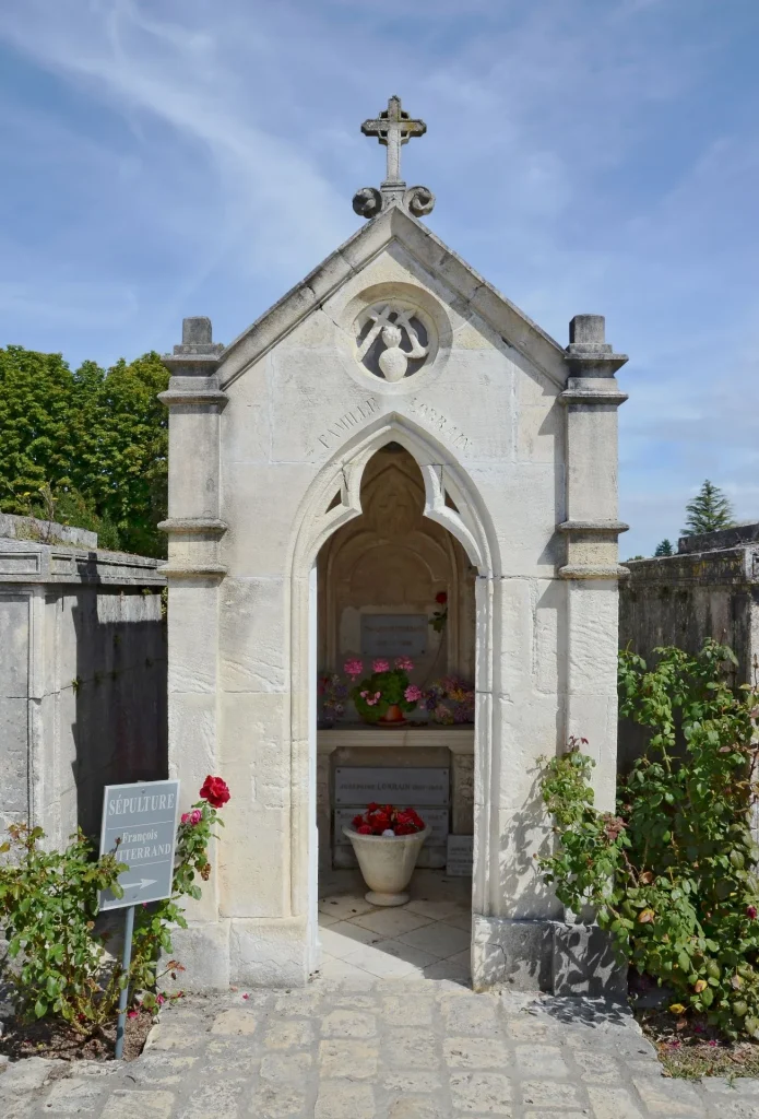 François Mitterrand's grave in the Grands Maisons cemetery in Jarnac