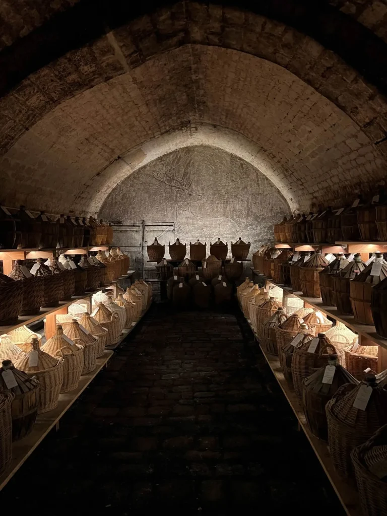 Dames-jeannes dans un paradis, chai de vieillissement des eaux-de-vie de cognac