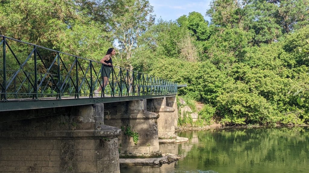 View of the Charente from a small bridge at Bourg Charente