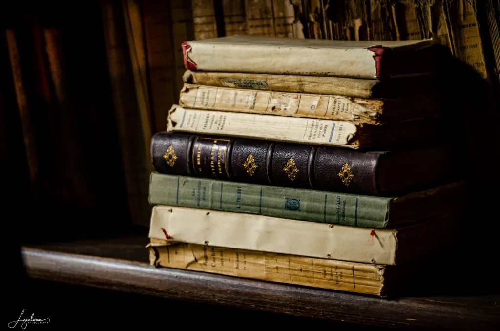 Books belonging to François Mitterrand's family in the house where he was born