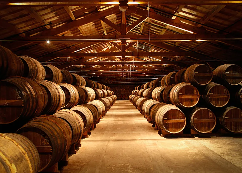 Tour of the ageing cellars at the Rémy Martin estate in Merpins