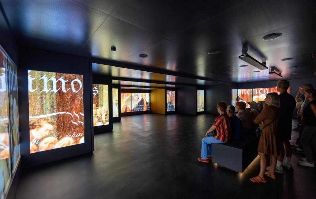 Group of people taking a tour of the Hennessy cognac house in Cognac