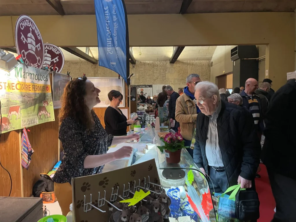 salon des sites remarquables du gout à Segonzac stand du fromage de saint nectaire fermier