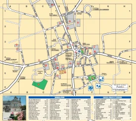 Plan de ville de Segonzac, l'office de tourisme, la mairie, la halte camping-car, l'église