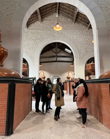 Visite guidée de la distillerie Citadelle au domaine du Bonbonnet à Ars, alambic en cuivre