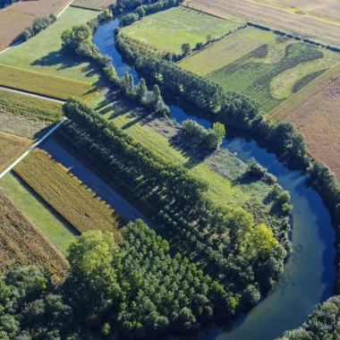 Méandre du fleuve Charente vu du ciel