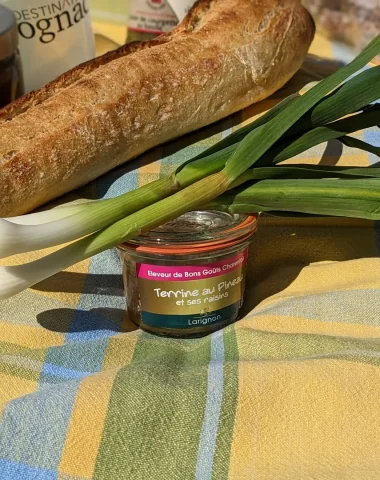 Local products for a local picnic: aillet, terrine, baguette bread
